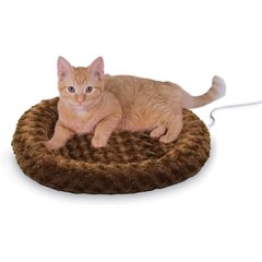 K&H Pet Products Thermo-Kitty Fashion Splash Indoor Heated Cat Bed, Medium, Mocha