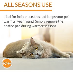 K&H Pet Products Thermo-Kitty Mat Heated Cat Bed, Sage/Tan 