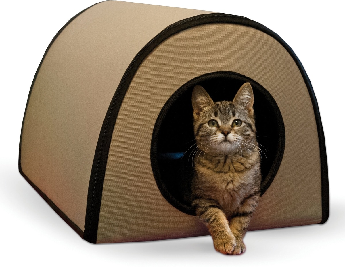 Waterproof Rooftop Heated Cat House – Compact Elevated Outdoor Shelter –  Clawsable, image size:1200x928