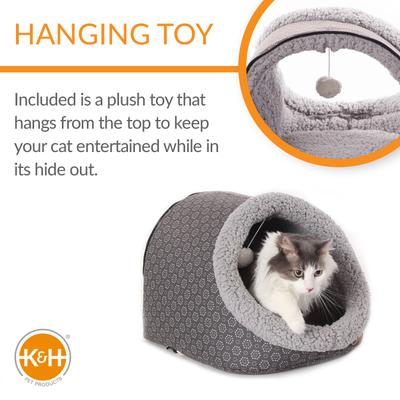 K&H Pet Products Thermo-Pet Cave Covered Indoor Heated Cat Bed & Tunnel