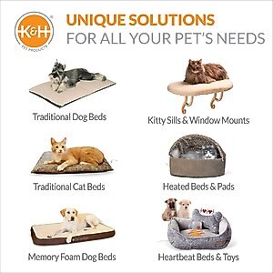K&H Pet Products Thermo-Pet Cuddle Cushion Indoor Heated Bolster Cat & Dog Bed, Mocha