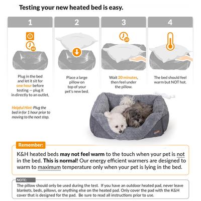 Show full view: K&H Pet Products Thermo-Pet Lounge Sleeper Heated Bolster Dog & Cat Bed, Gray, Medium slide 8 of 10