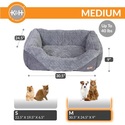 Show full view: K&H Pet Products Thermo-Pet Lounge Sleeper Heated Bolster Dog & Cat Bed, Gray, Medium slide 3 of 10