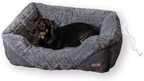 Show full view: K&H Pet Products Thermo-Pet Lounge Sleeper Heated Bolster Dog & Cat Bed, Gray, Small slide 1 of 9