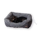 K&H Pet Products Thermo-Pet Lounge Sleeper Heated Bolster Dog & Cat Bed, Gray, Small