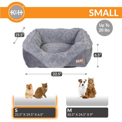 Show full view: K&H Pet Products Thermo-Pet Lounge Sleeper Heated Bolster Dog & Cat Bed, Gray, Small slide 2 of 9