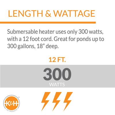 Show full view: K&H Pet Products Thermo-Pond Perfect Climate Submersible Pond Deicer slide 4 of 8