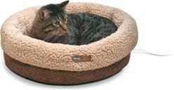 K&H Pet Products Thermo-Snuggle Cup Bomber Heated Dog & Cat Bed, Chocolate