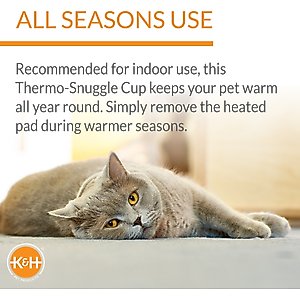 K&H Pet Products Thermo-Snuggle Cup Bomber Heated Dog & Cat Bed, Chocolate