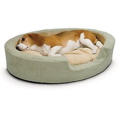 K&H Pet Products Thermo-Snuggly Sleeper Heated Dog Bed, Sage/Tan, Medium 