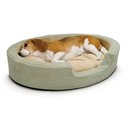 K&H Pet Products Thermo-Snuggly Sleeper Heated Dog Bed, Sage/Tan, Medium 