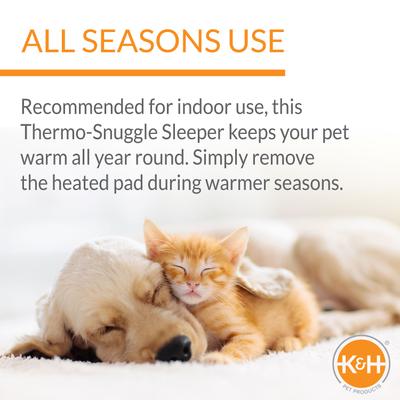 Show full view: K&H Pet Products Thermo-Snuggly Sleeper Heated Dog Bed, Sage/Tan, Medium  slide 3 of 12