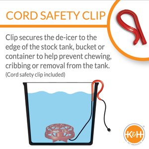 K&H Pet Products Ultimate Bucket Heater with Cord Clip, Red