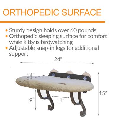 Show full view: K&H Pet Products Universal Mount Cat Window Perch Kitty Sill, Tan slide 3 of 10