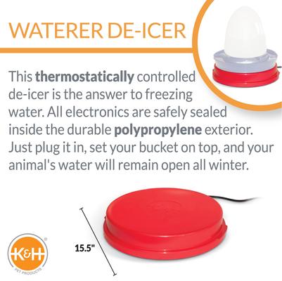 Show full view: K&H Pet Products Universal Waterer Deicer, Red slide 2 of 10