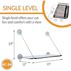 K&H Pet Products Window Lounger Cat Perch, Natural, 23x12-in