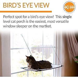 K&H Pet Products Window Lounger Cat Perch, Natural, 23x12-in
