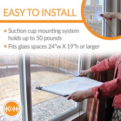 Show full view: K&H Pet Products Window Lounger Cat Perch Kitty Window Sill, Natural, 23x12-in slide 5 of 11