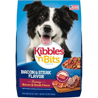 Kibbles 'n Bits Kibbles 'n Bits Adult Savory Bacon & Steak Flavor Dry Dog Food, 3.5-lb bag