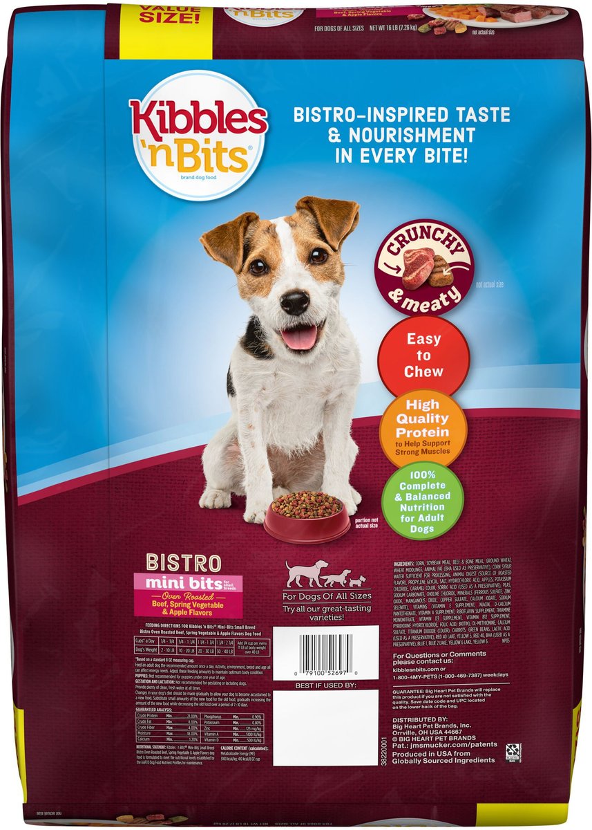 Kibbles 'n Bits Bistro Mini Bits Beef, Vegetable & Apple Flavors Small Breed Dry Dog Food