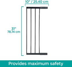 KidCo Angle Mount Safeway Steel Gate Extension, 10-in, Black