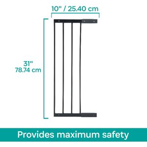 KidCo Angle Mount Safeway Steel Gate Extension, 10-in, Black