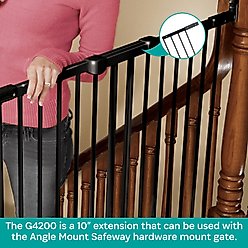 KidCo Angle Mount Safeway Steel Gate Extension, 10-in, Black slide 2 of 6