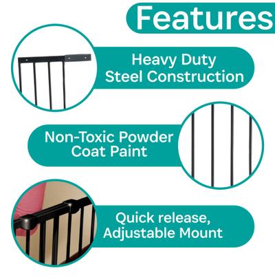 Show full view: KidCo Angle Mount Safeway Steel Gate Extension, 10-in, Black slide 3 of 7