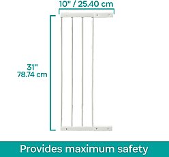 KidCo Angle Mount Safeway Steel Gate Extension, 10-in, White
