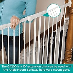 KidCo Angle Mount Safeway Steel Gate Extension, 10-in, White slide 2 of 5
