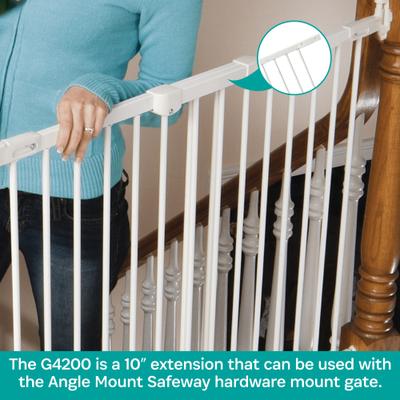 Show full view: KidCo Angle Mount Safeway Steel Gate Extension, 10-in, White slide 3 of 5