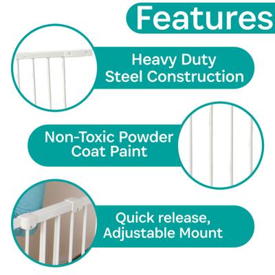 Show full view: KidCo Angle Mount Safeway Steel Gate Extension, 10-in, White slide 2 of 5