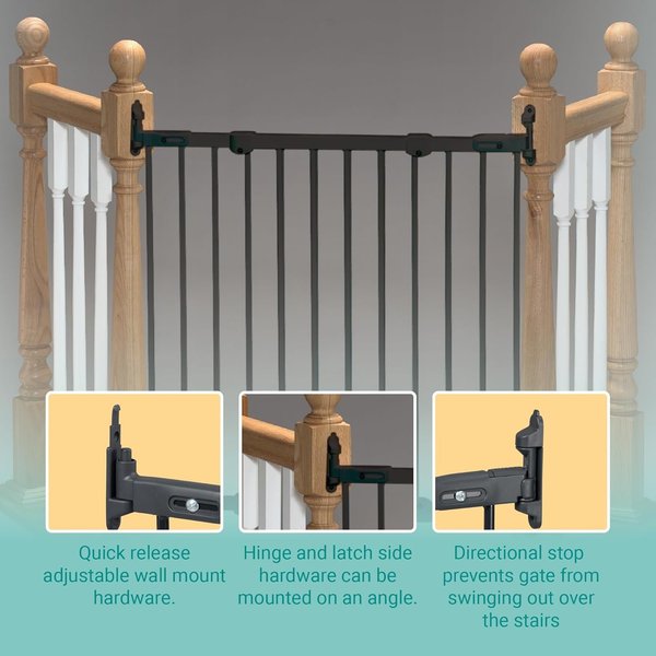 KidCo Angle Mount Safeway Steel Mounted Dog & Cat Gate, 31-in, Black