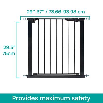 Show full view: KidCo Auto Close Gateway Steel Pressure Mounted Dog & Cat Gate, 29.5-in, Black slide 4 of 9