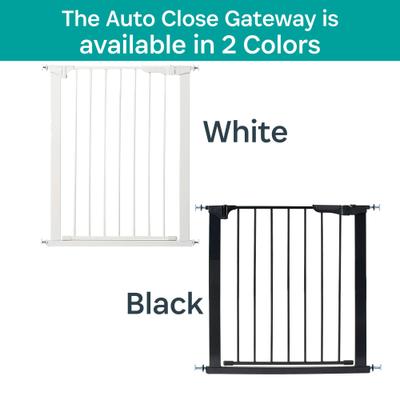 Show full view: KidCo Auto Close Gateway Steel Pressure Mounted Dog & Cat Gate, 29.5-in, White slide 7 of 11