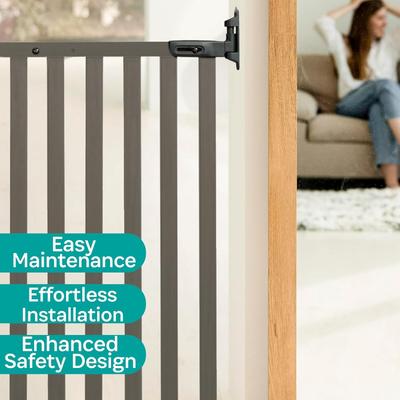 Show full view: KidCo Bamboo Angle Mount Safeway Wood Mounted Dog & Cat Gate, 31-in, Gray slide 5 of 10