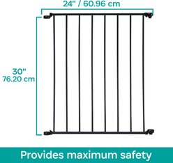 KidCo Custom Fit Auto Close Configure Steel Gate Extension, Black, 24-in
