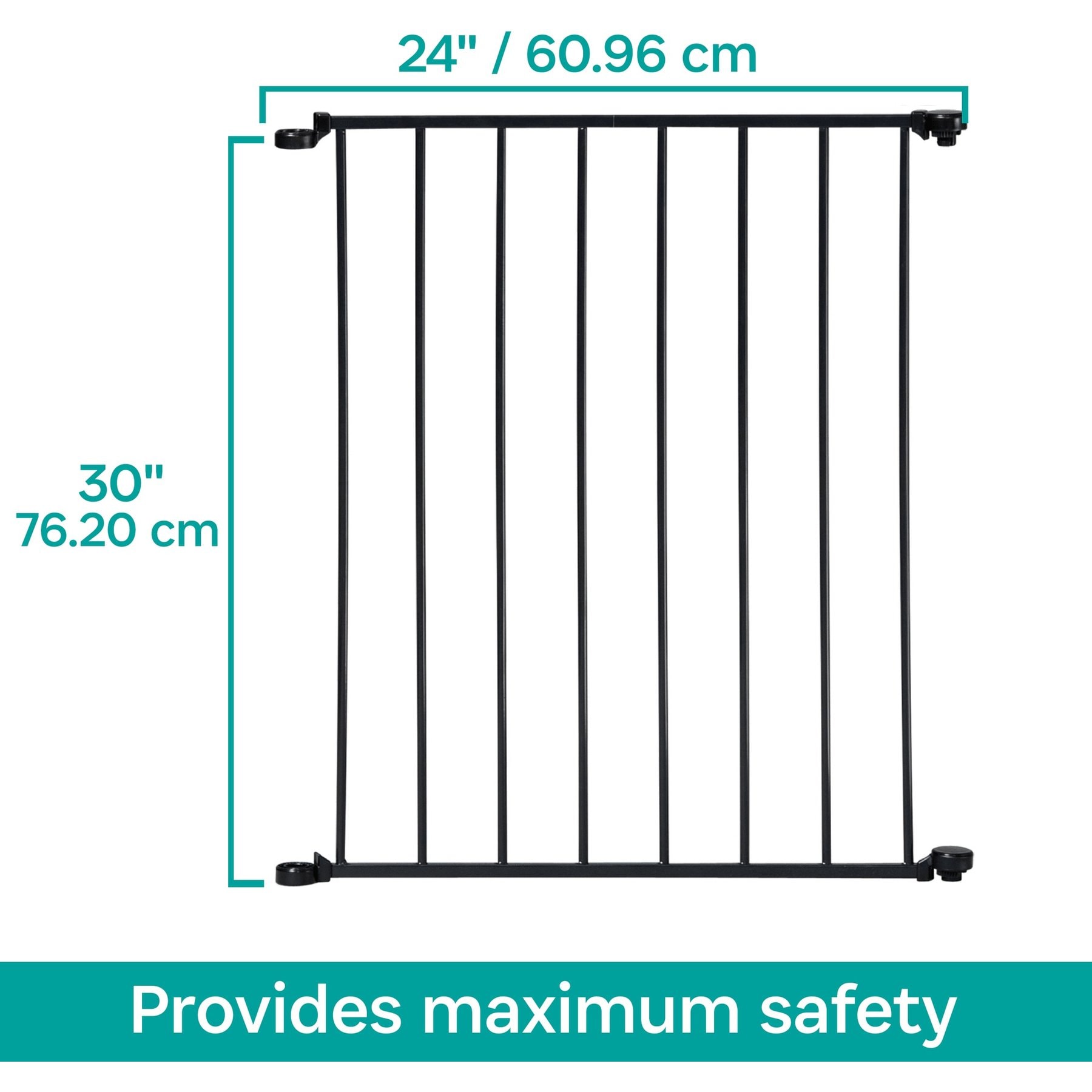KidCo Custom Fit Auto Close Configure Steel Gate Extension, Black, 24-in