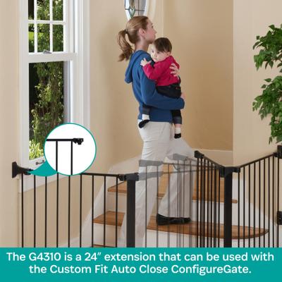 Show full view: KidCo Custom Fit Auto Close Configure Steel Gate Extension, Black, 24-in slide 2 of 6