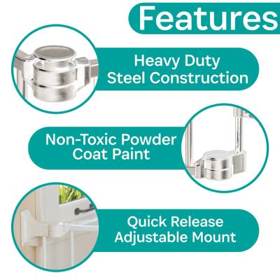 Show full view: KidCo Custom Fit Auto Close Configure Steel Gate Extension, White, 24-in slide 6 of 7