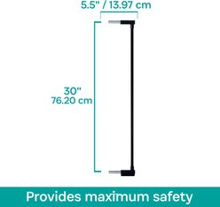 KidCo Gateway Pressure Plus & Auto Close Gateway Steel Gate Extension, 5.5-in, Black