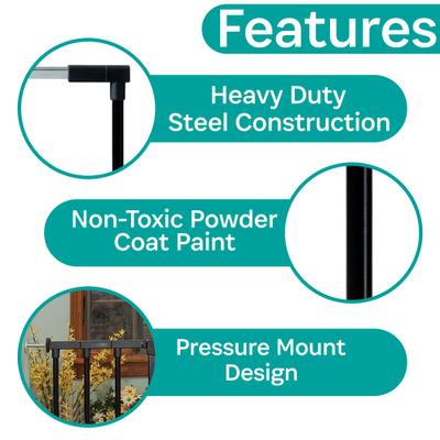 Show full view: KidCo Gateway Pressure Plus & Auto Close Gateway Steel Gate Extension, 5.5-in, Black slide 2 of 5