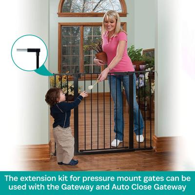 Show full view: KidCo Gateway Pressure Plus & Auto Close Gateway Steel Gate Extension, 5.5-in, Black slide 3 of 5