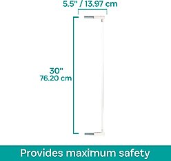 KidCo Gateway Pressure Plus & Auto Close Gateway Steel Gate Extension, 5.5-in, White