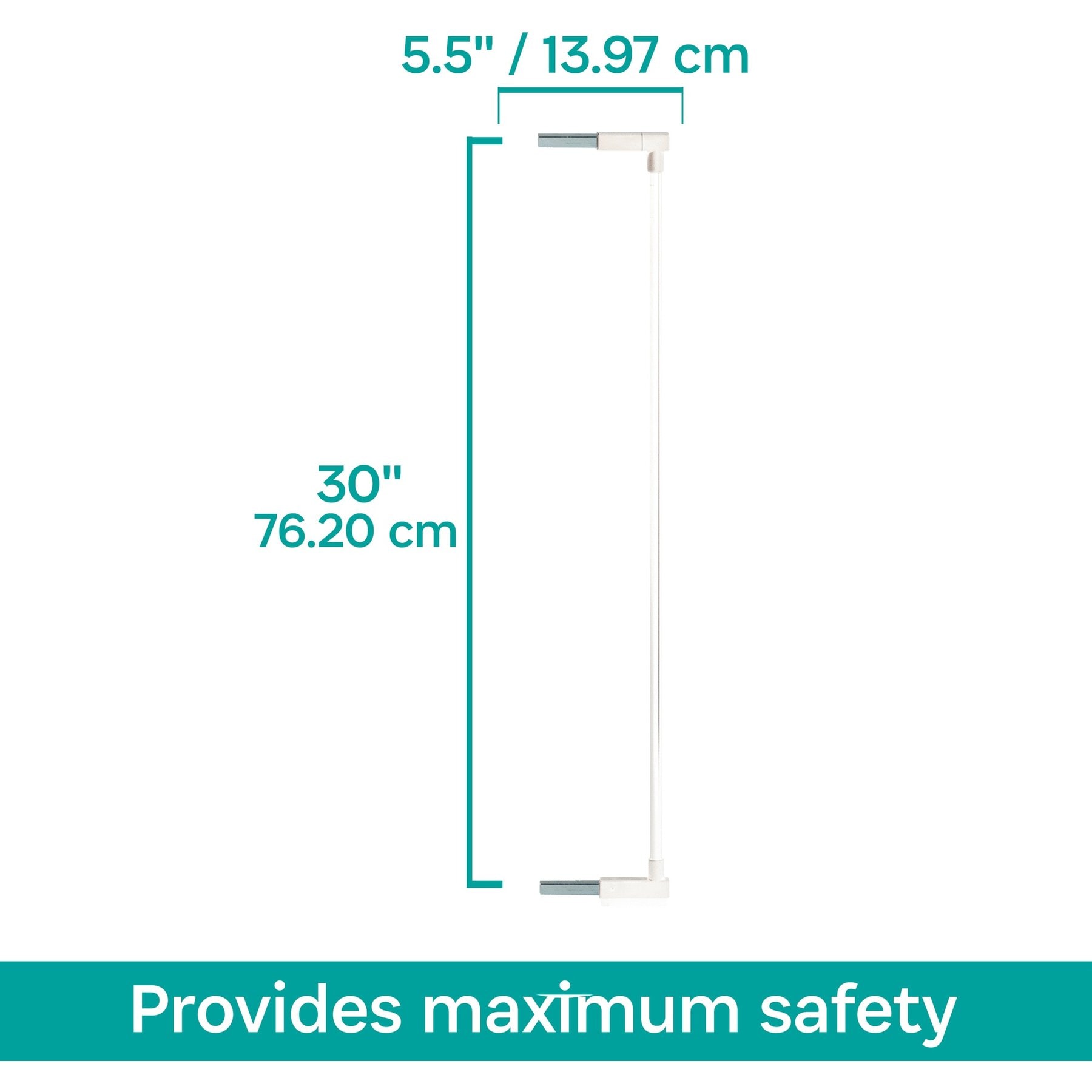 KidCo Gateway Pressure Plus & Auto Close Gateway Steel Gate Extension, 5.5-in, White