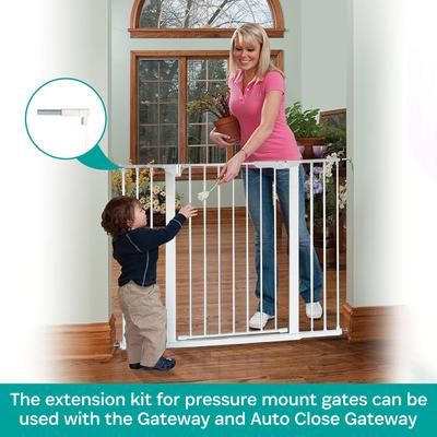 Show full view: KidCo Gateway Pressure Plus & Auto Close Gateway Steel Gate Extension, 5.5-in, White slide 3 of 5