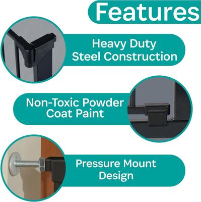 Show full view: KidCo Gateway Pressure Plus Pressure Mounted Dog & Cat Gate, 29.5-in, Black slide 3 of 9