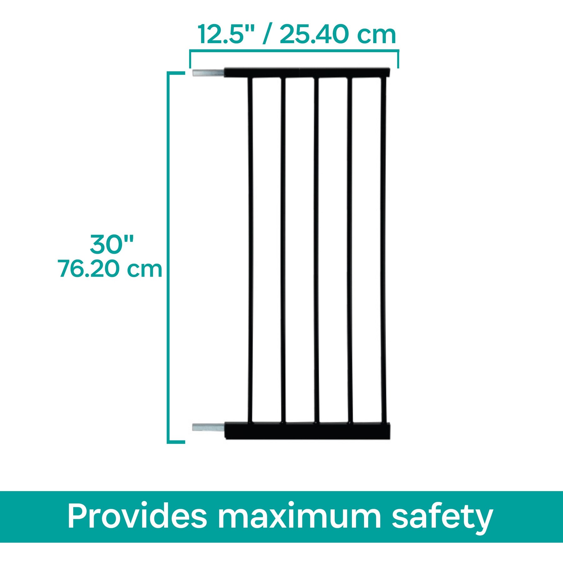 KidCo Gateway Steel Gate Extension, 12.5-in, Black