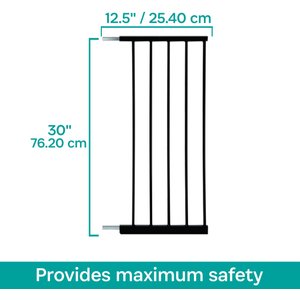 KidCo Gateway Steel Gate Extension, 12.5-in, Black