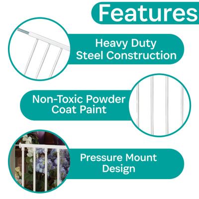 Show full view: KidCo Gateway Steel Gate Extension, 12.5-in, White slide 2 of 5